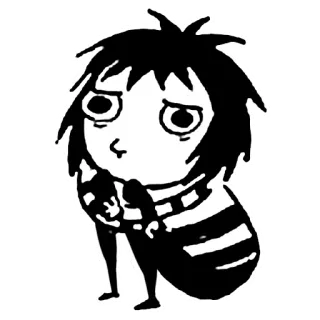 😗 desenho animado, preto e branco, personagem, ilustração, adesivo whatsapp sticker