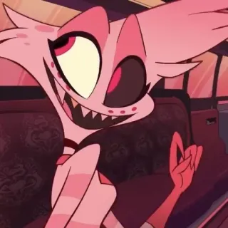 💝 Angel Dust Hazbin Hotel Cartone animato, Demone, Personaggio, Divertente, Rosa telegram sticker