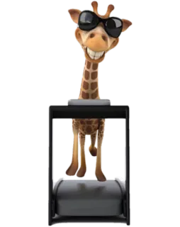 😁 Giraffe, Tier, Cartoon, Sonnenbrille, Laufband, Fitness, Übung telegram sticker