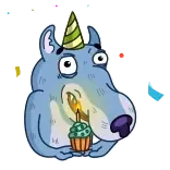 🎂 hond, verjaardag, feest, cupcake, dier, viering telegram sticker