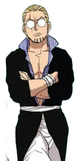 🧐 anime, character, man, glasses, serious telegram sticker