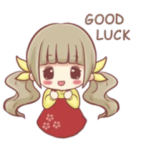 ☺️ GOOD LUCK boa sorte, garota anime, desenho animado, fofo, kawaii telegram sticker