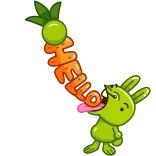 👋 HELLO การ์ตูน, กระต่าย, แครอท, สวัสดี, น่ารัก, ทักทาย telegram sticker