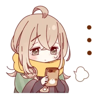 😶 อนิเมะผู้หญิง, การ์ตูน, น่ารัก, จิบิ, ภาพประกอบ telegram sticker