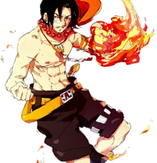 🔥 Ace One Piece Anime, Personaggio, One Piece, Fuoco, Manga telegram sticker