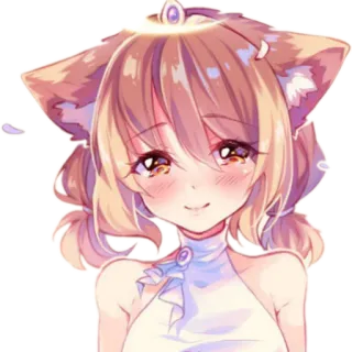 😊 anime, kawaii, cat girl, manga, illustration, cute, fantasy whatsapp sticker