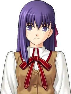 🙂 Sakura Matou Fate/stay night Anime, cheveux violets, femme, Sakura Matou, Fate/Stay Night telegram sticker