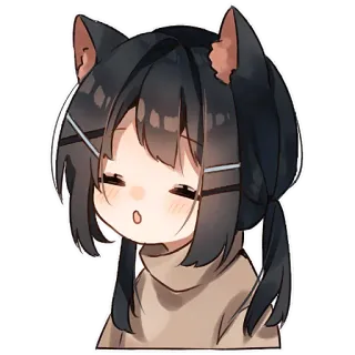 😩 アニメ, 猫耳, 可愛い, ちび, カワイイ, 女の子 telegram sticker