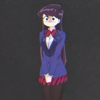 😰 Komi Shouko Komi Can't Communicate 애니메이션, 코미 양은 커뮤증입니다, 코미 쇼코, 교복, 어색한, 귀여운, 여자 telegram sticker