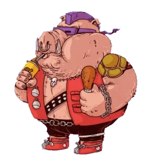 🍔 Bebop Teenage Mutant Ninja Turtles Bebop, Kura-Kura Ninja, TMNT, Mutan, Babi, Karakter kartun whatsapp sticker