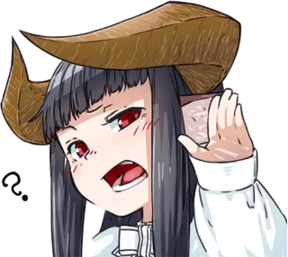 🤨 anime, manga, character, demon, girl, horns, cartoon telegram sticker