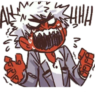 😡 AHHHHH! Anime, Espressione, Rabbia, Cartone animato, Grido whatsapp sticker