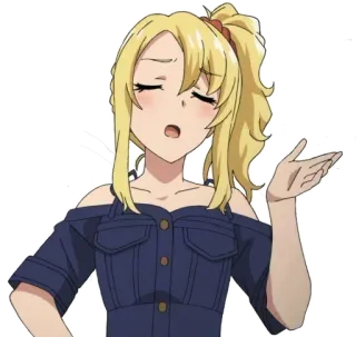 😒 anime, girl, blonde, expression, gesture telegram sticker