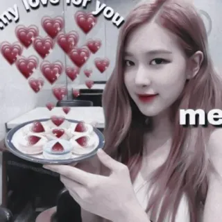 🥰 my love for you me amore, cuori, cibo, relazione, affetto, dolce, dessert whatsapp sticker