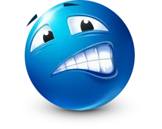 🤩 Emoji, Azul, Expresión, Cara, Enojado whatsapp sticker