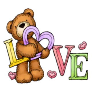 💖 LOVE liefde, teddybeer, hart, schattig, romantisch, Valentijnsdag telegram sticker