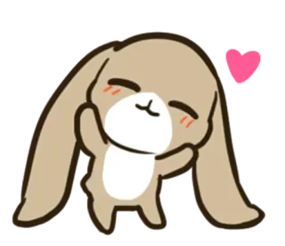 ☺️ coniglio, carino, animale, kawaii, cartone animato telegram sticker