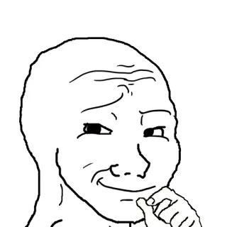 🤔 ミーム, Wojak, ドヤ顔, 考え中, ネットミーム telegram sticker