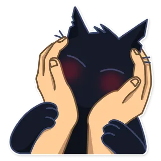 😍 cat, hands, cute, sticker, cartoon, animal telegram sticker