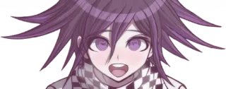 💞 Kokichi Oma Danganronpa V3 Anime, Mangá, Video game, Cabelo roxo, Sorriso telegram sticker