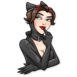 🤔 Catwoman gatto, donna, supereroe, fumetto, cattivo whatsapp sticker