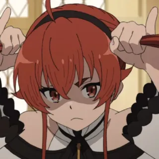 👿 anime, tóc đỏ, cô gái, nhân vật telegram sticker