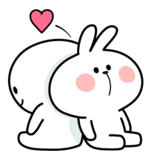 😌 cartone animato, coniglio, carino, animale, cuore, amore, kawaii whatsapp sticker