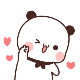 ✌️ หมี, หัวใจ, ขยิบตา, น่ารัก, แพนด้า, คาวาอิ telegram sticker