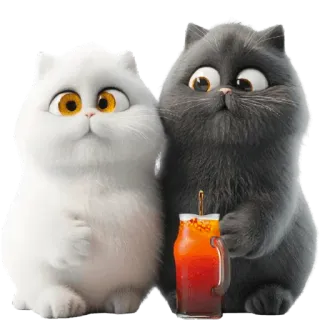 🧋 кошки, анимированные, мультфильм, напиток, милые, животные, питомец telegram sticker