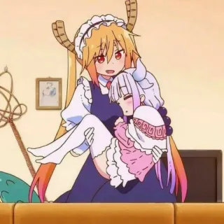 🍮 Tohru Miss Kobayashi's Dragon Maid Animé, Dragon, Servante, Fantasy, Mignon, Kawaii telegram sticker