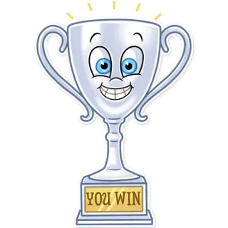 🏆 YOU WIN Trophäe, Cartoon, Gewinn, Preis, Feier telegram sticker