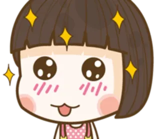 😻 dessin animé, mignon, fille, paillettes, joyeux, kawaii telegram sticker