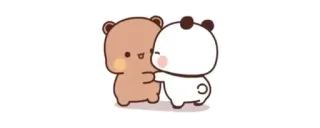 😘 orso, carino, amore, cartone animato, animale, coppia, panda whatsapp sticker
