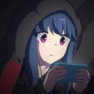 😳 Rin Shima Laid-Back Camp Anime, Garota, Video game, Moletom com capuz, Bonito, Rin Shima, Laid-Back Camp, Camping telegram sticker