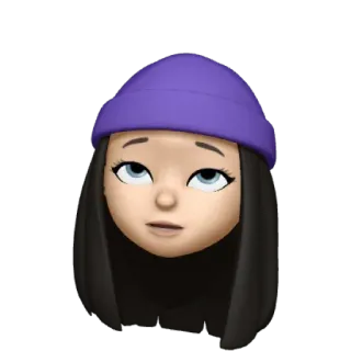 💜 Memoji, menina, mulher, chapéu, emoji, retrato, desenho animado telegram sticker