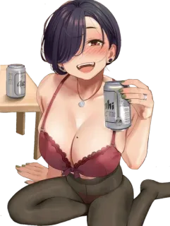 🤤 Asahi Anime, Bier, Frau, Getränk, Cartoon, Mädchen telegram sticker