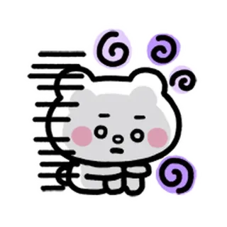💨 การ์ตูน, หมี, น่ารัก, เวียนหัว, การเคลื่อนไหว, สัตว์ telegram sticker