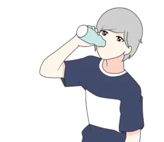 💧 пить, вода, человек, мультфильм, мужчина, увлажнение whatsapp sticker