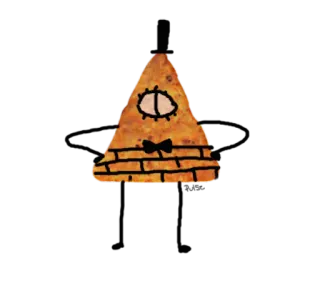 ⚠ Bill Cipher Gravity Falls dessin animé, triangle, illuminati, nœud papillon, un œil telegram sticker