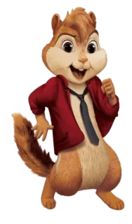 🤵 Alvin Alvin and the Chipmunks tamia, dessin animé, animal, veste rouge telegram sticker