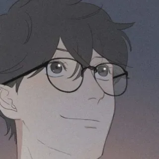 🧸 homme, lunettes, sourire, portrait, personne, illustration, dessin animé telegram sticker