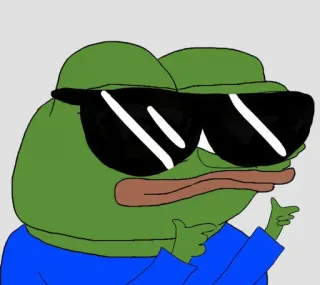 😎 Pepe the Frog Pepe, Rana, Gafas de sol, Meme, Cool, Meme de Internet telegram sticker