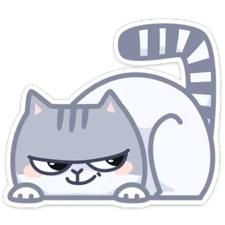 😏 cat, cute, sticker, gray, animal telegram sticker