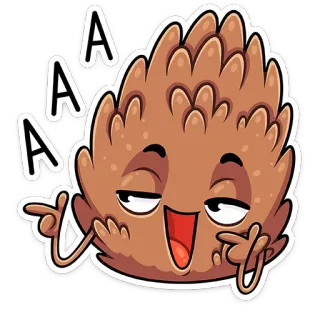 😏 AA Шишка, Мультфильм, Эмодзи, Смешной, Счастливый, Указывает telegram sticker