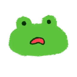 😦 rana, cartone animato, animale, verde, anfibio, carino whatsapp sticker