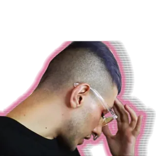 🤔 mężczyzna, myślenie, okulary, portret, naklejka telegram sticker