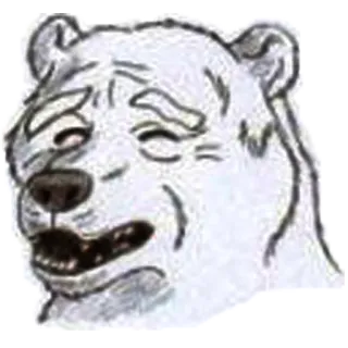 😜 urso, triste, animal, desenho animado telegram sticker