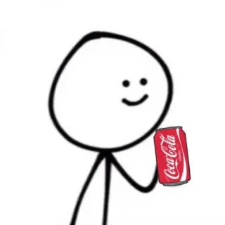 💗 Coca-Cola boneco palito, bebida, refresco, refrigerante, coca-cola whatsapp sticker