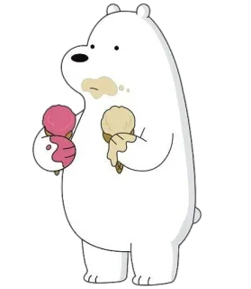 🍦 Ice Bear We Bare Bears bear, ice cream, cartoon, we bare bears telegram sticker