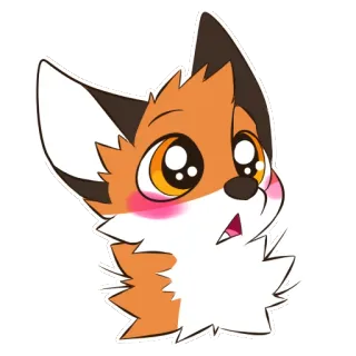 😳 raposa, animal, fofo, desenho animado, peludo whatsapp sticker